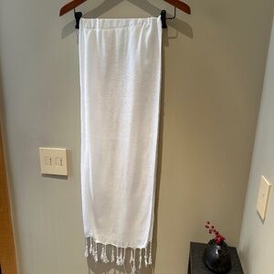 White Scarf / Shawl with Tassel Detailing